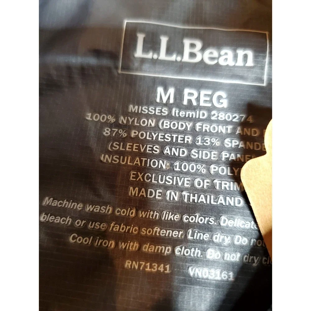 LL Bean Black Gray Wind Breaker Jacket Womens Size M - Picture 6 of 8